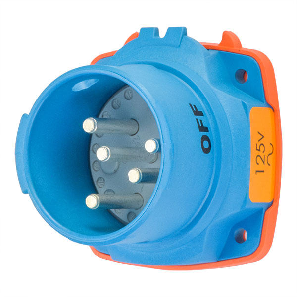63-38075-972 - DSN30 INLET POLY BLUE SIZE 2 TYPE 4X IP 69 1P+N+G 30A 125 VAC 60 Hz +2 AUX